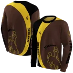 personalized wyoming cowboys minimalist design brown black hoodie best selling