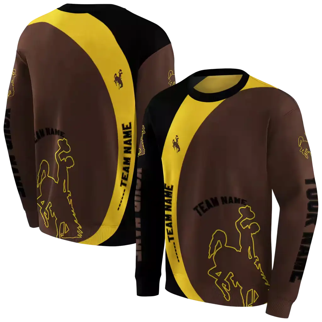 personalized wyoming cowboys minimalist design brown black hoodie premium grade personalized wyoming cowboys minimalist design brown black hoodie premium grade