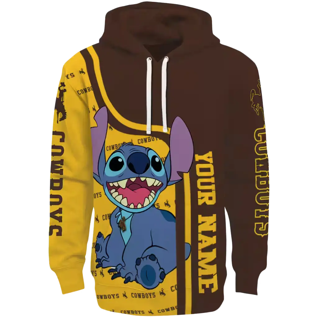 personalized wyoming cowboys stitch brown hoodie best selling personalized wyoming cowboys stitch brown hoodie best selling