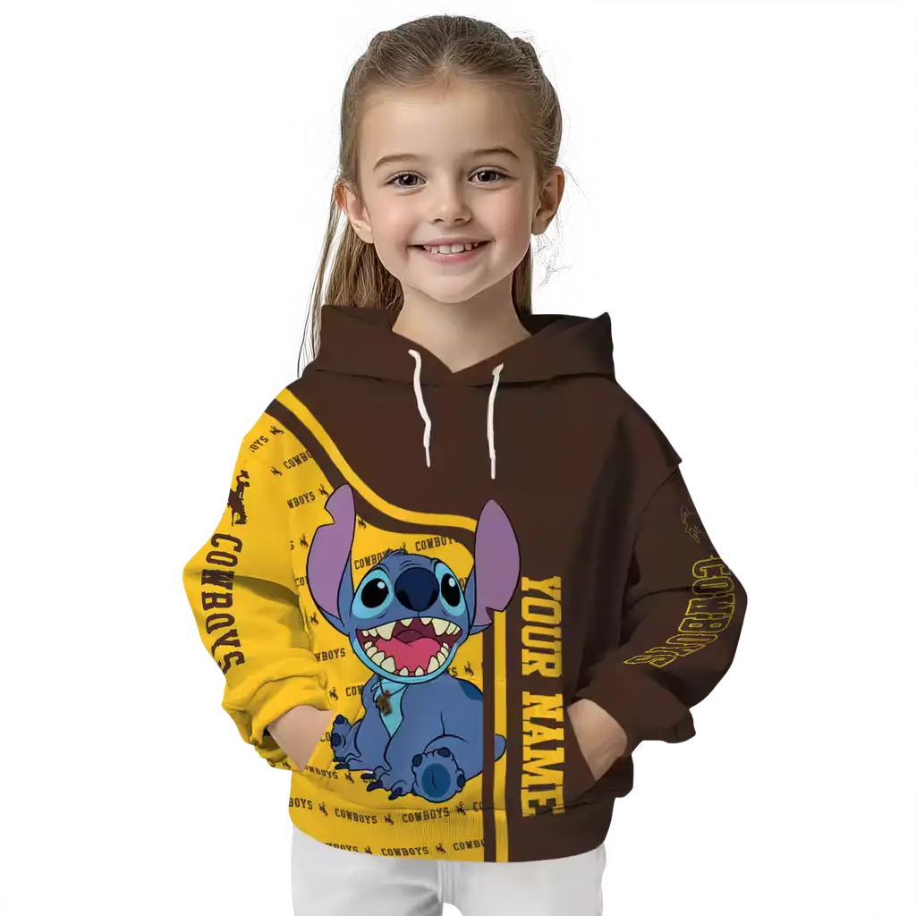 personalized wyoming cowboys stitch brown hoodie top rated personalized wyoming cowboys stitch brown hoodie top rated