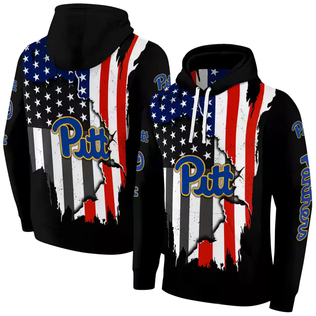 pittsburgh panthers american pride black hoodie fashion forward pittsburgh panthers american pride black hoodie fashion forward