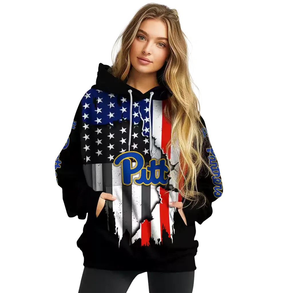 pittsburgh panthers american pride black hoodie high quality pittsburgh panthers american pride black hoodie high quality