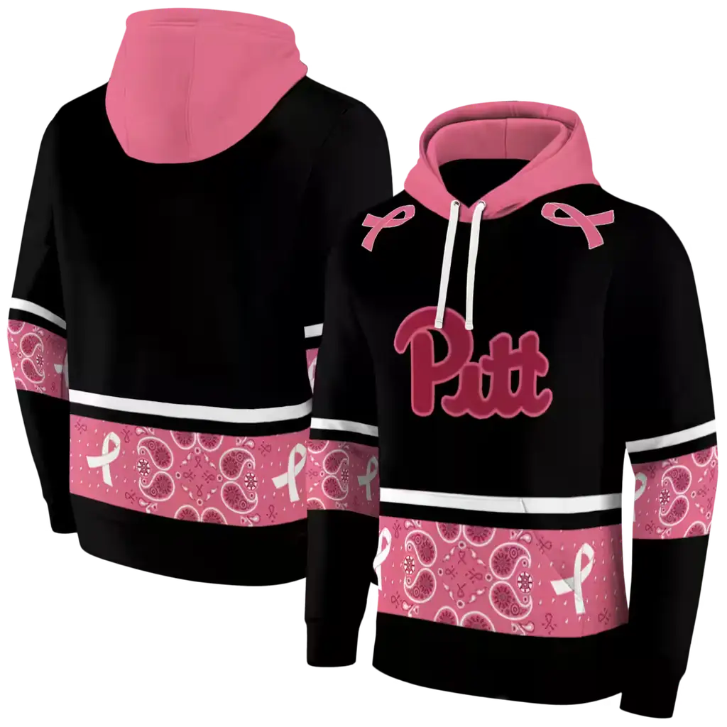 pittsburgh panthers awareness ribbon black pink hoodie fashion forward pittsburgh panthers awareness ribbon black pink hoodie fashion forward