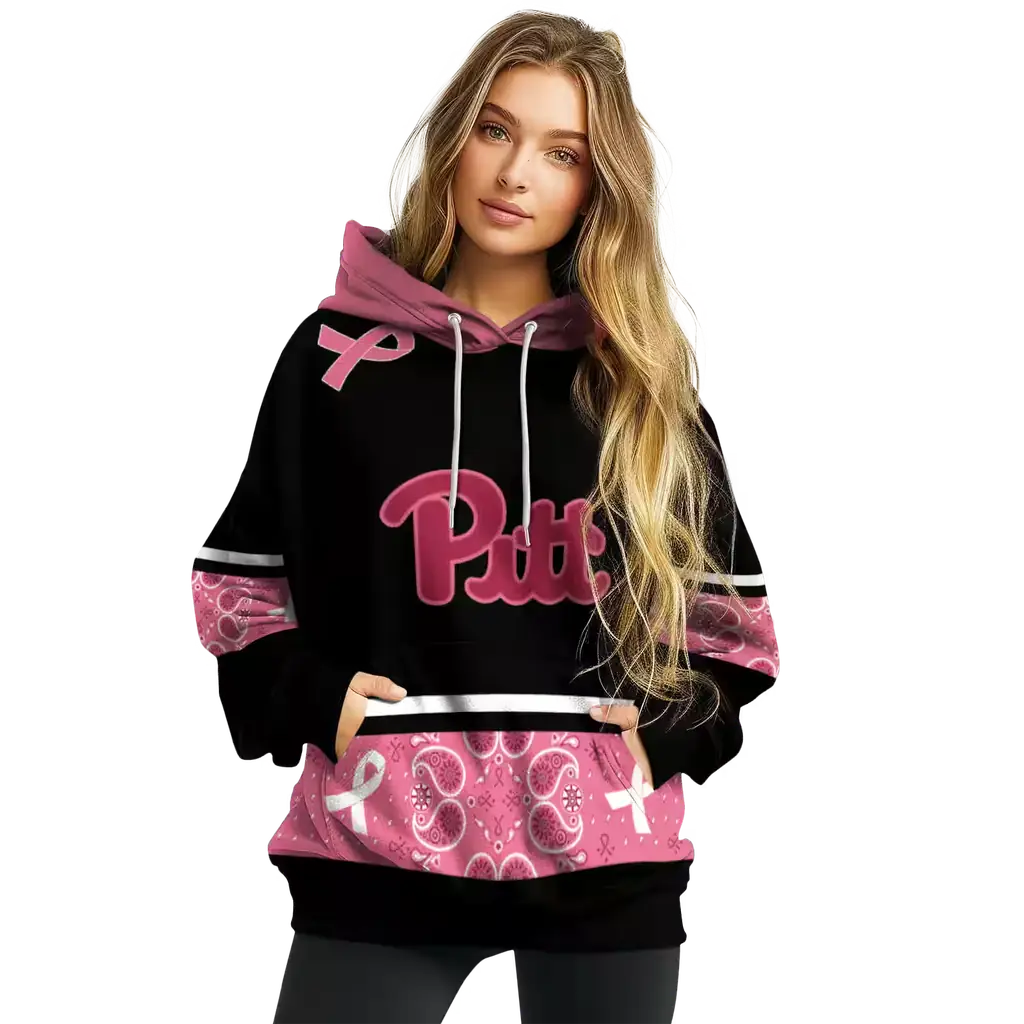 pittsburgh panthers awareness ribbon black pink hoodie high quality pittsburgh panthers awareness ribbon black pink hoodie high quality