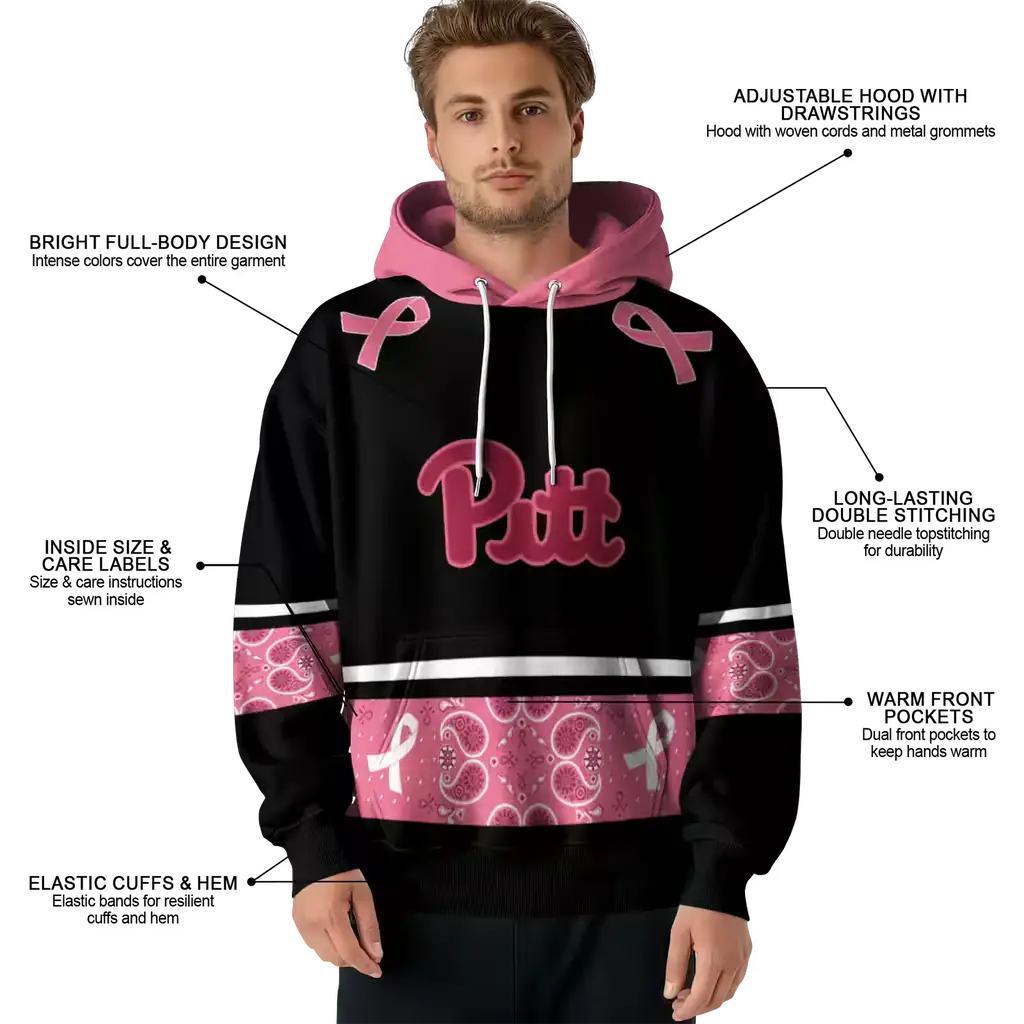 pittsburgh panthers awareness ribbon black pink hoodie latest model pittsburgh panthers awareness ribbon black pink hoodie latest model