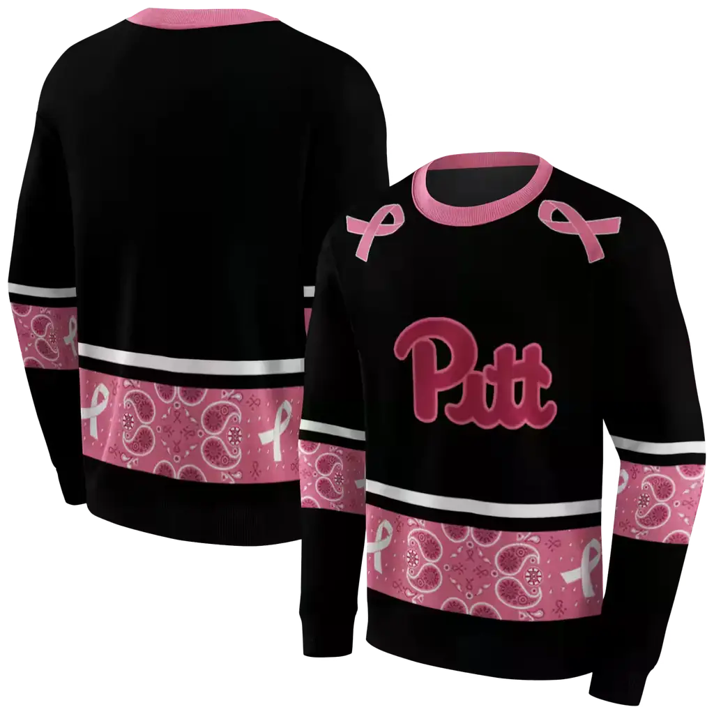 pittsburgh panthers awareness ribbon black pink hoodie premium grade pittsburgh panthers awareness ribbon black pink hoodie premium grade
