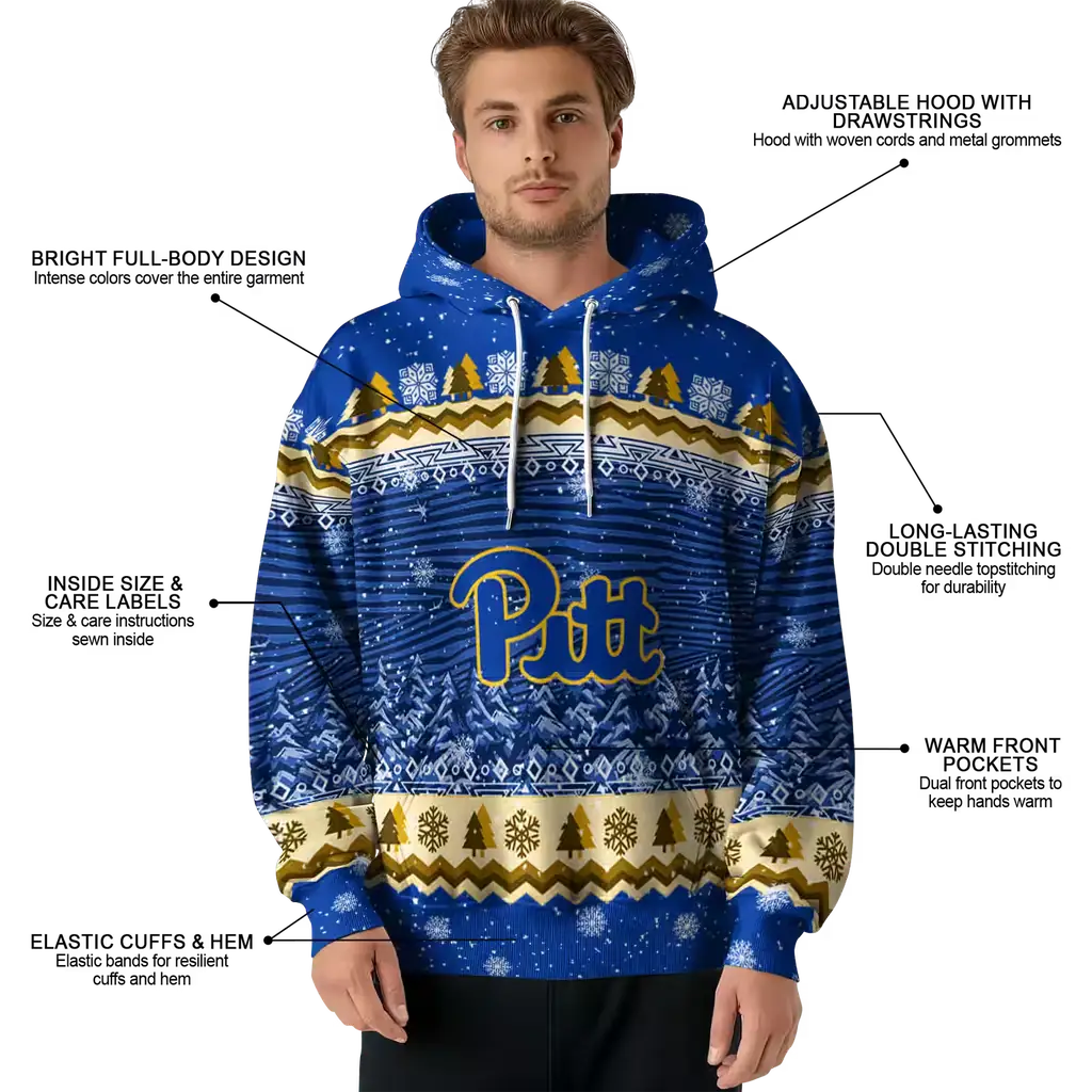 pittsburgh panthers christmas trees royal blue hoodie latest model pittsburgh panthers christmas trees royal blue hoodie latest model