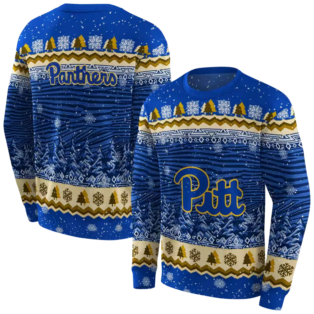 pittsburgh panthers christmas trees royal blue hoodie premium grade pittsburgh panthers christmas trees royal blue hoodie premium grade
