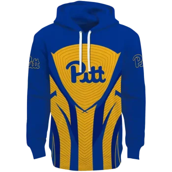 pittsburgh panthers concentric lines royal blue black hoodie best selling