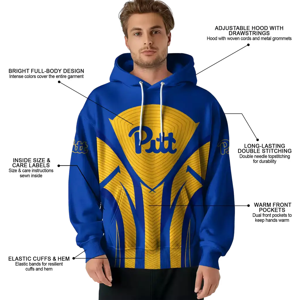 pittsburgh panthers concentric lines royal blue black hoodie latest model pittsburgh panthers concentric lines royal blue black hoodie latest model