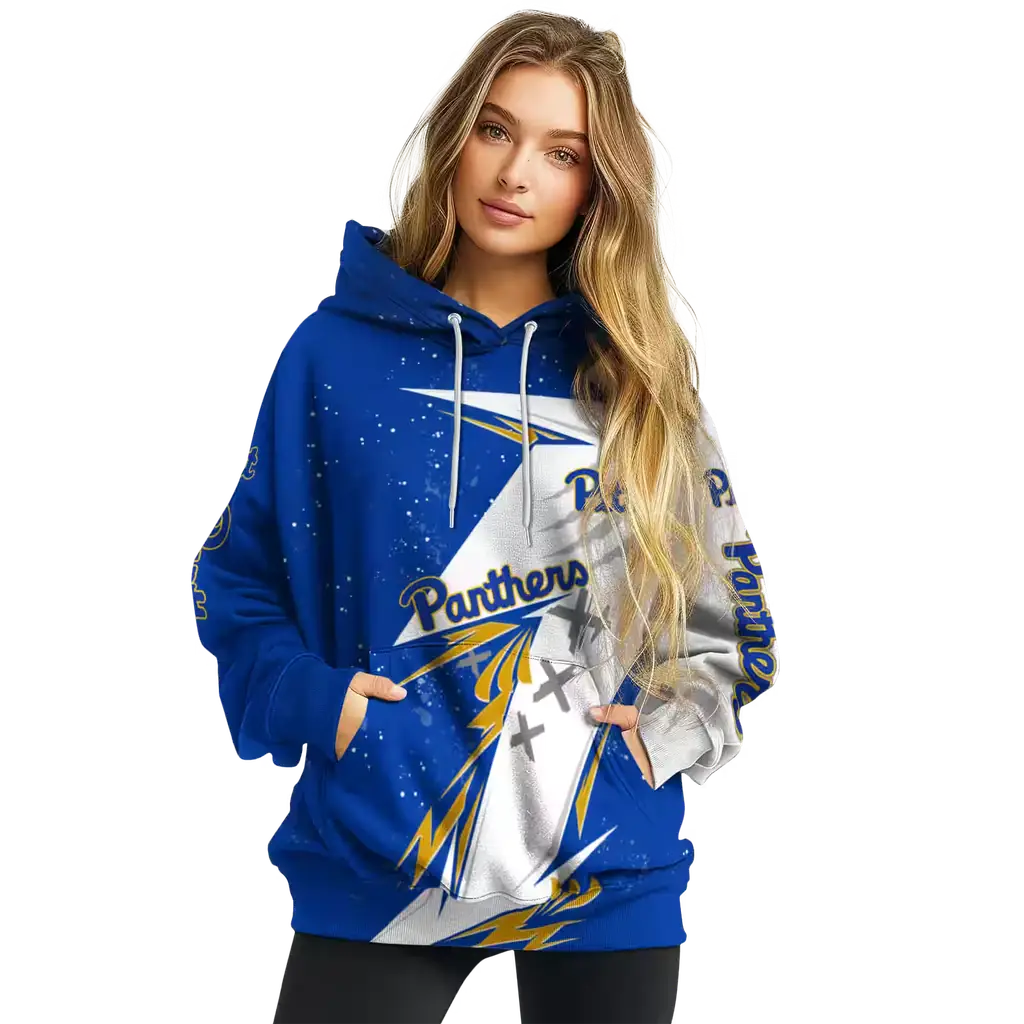 pittsburgh panthers dynamic slash royal blue white hoodie high quality pittsburgh panthers dynamic slash royal blue white hoodie high quality