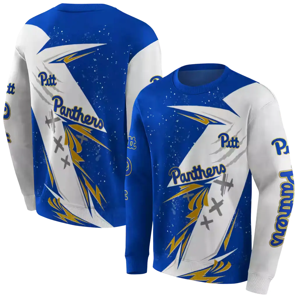 pittsburgh panthers dynamic slash royal blue white hoodie premium grade pittsburgh panthers dynamic slash royal blue white hoodie premium grade
