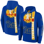 pittsburgh panthers football heartbeat royal blue hoodie best selling
