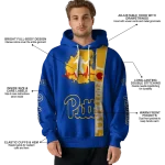 pittsburgh panthers football heartbeat royal blue hoodie best selling