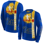 pittsburgh panthers football heartbeat royal blue hoodie best selling