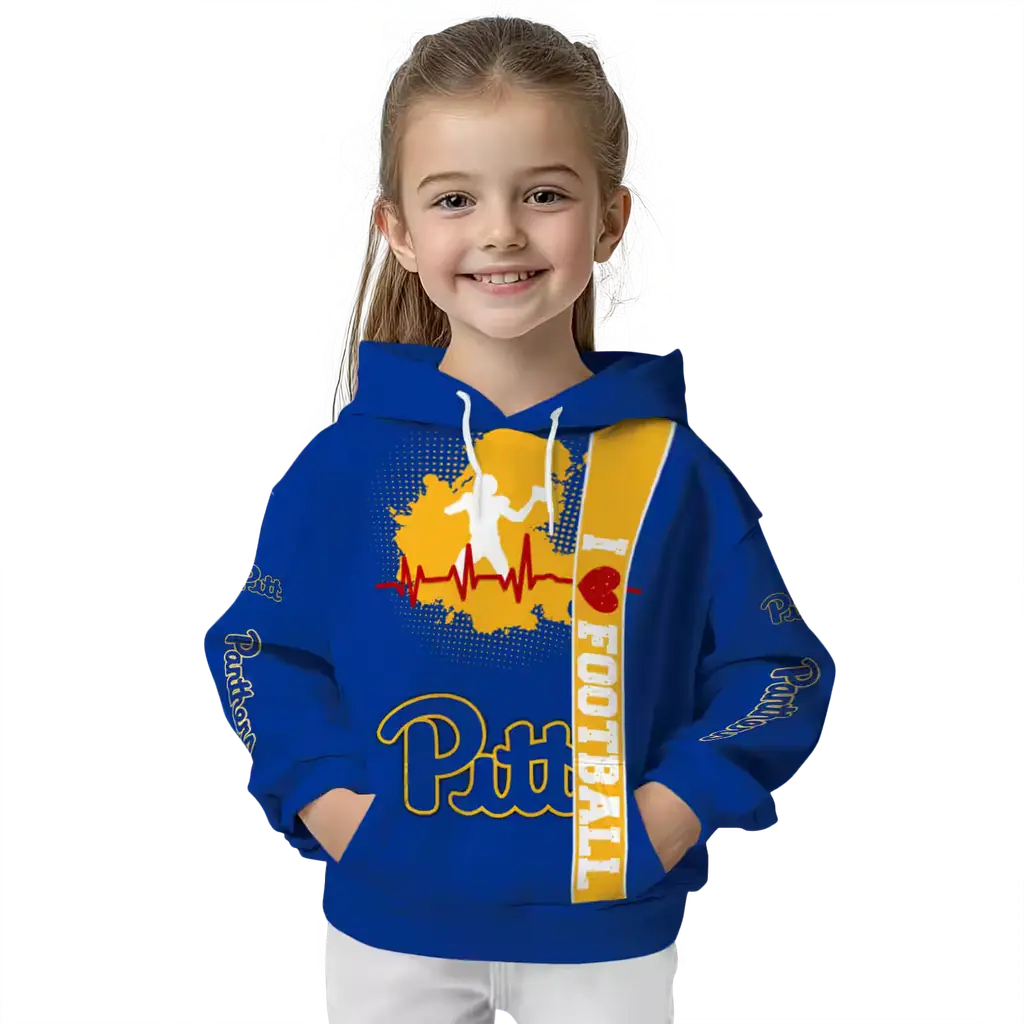pittsburgh panthers football heartbeat royal blue hoodie top rated pittsburgh panthers football heartbeat royal blue hoodie top rated