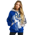 pittsburgh panthers graphic punisher royal white hoodie best selling