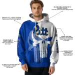 pittsburgh panthers graphic punisher royal white hoodie best selling