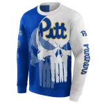 pittsburgh panthers graphic punisher royal white hoodie best selling