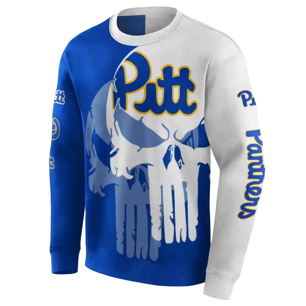 pittsburgh panthers graphic punisher royal white hoodie new arrival pittsburgh panthers graphic punisher royal white hoodie new arrival