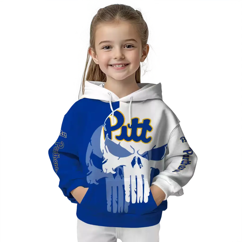 pittsburgh panthers graphic punisher royal white hoodie top rated pittsburgh panthers graphic punisher royal white hoodie top rated