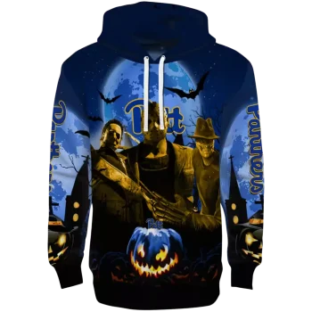 pittsburgh panthers halloween vibes royal blue black hoodie best selling