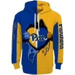 pittsburgh panthers heartbeat graphic royal blue hoodie best selling