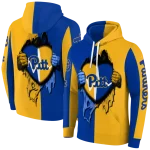 pittsburgh panthers heartbeat graphic royal blue hoodie best selling