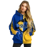 pittsburgh panthers heartbeat graphic royal blue hoodie best selling