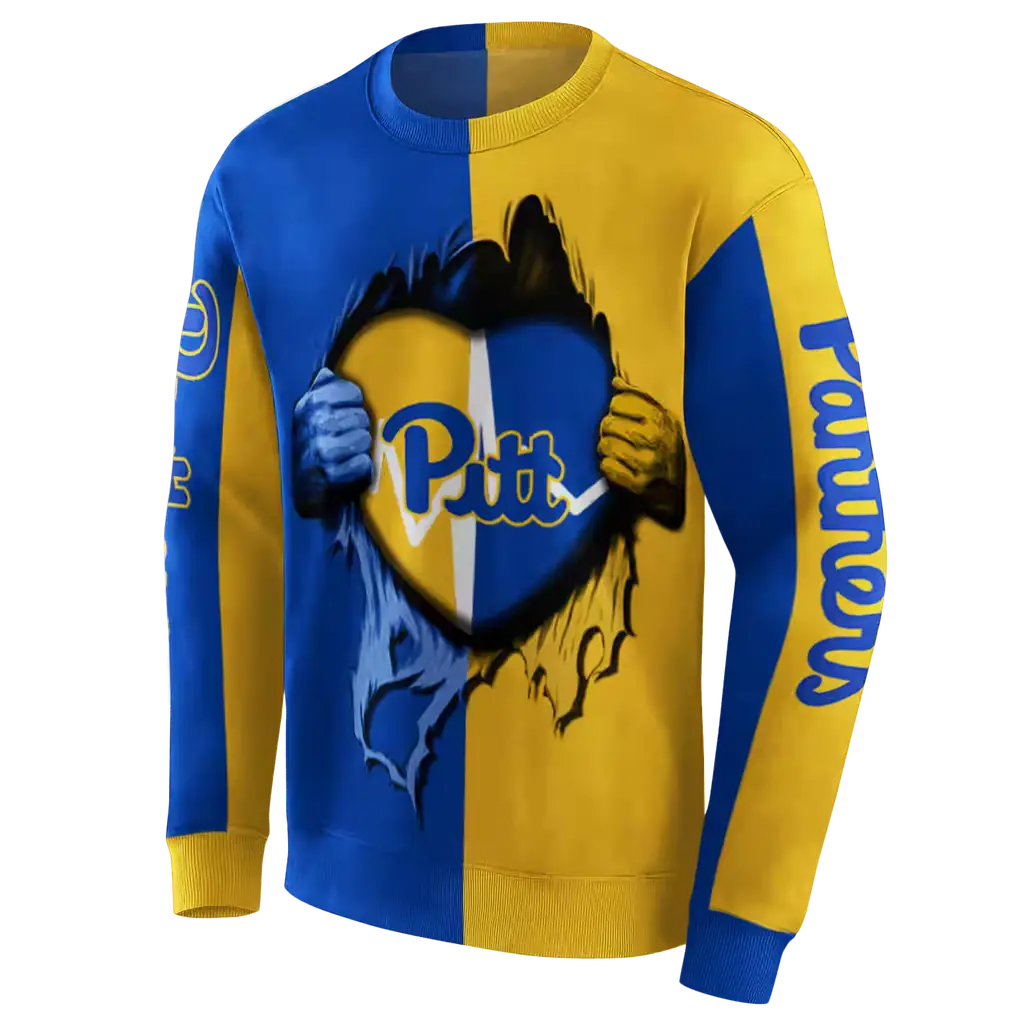 pittsburgh panthers heartbeat graphic royal blue hoodie new arrival pittsburgh panthers heartbeat graphic royal blue hoodie new arrival