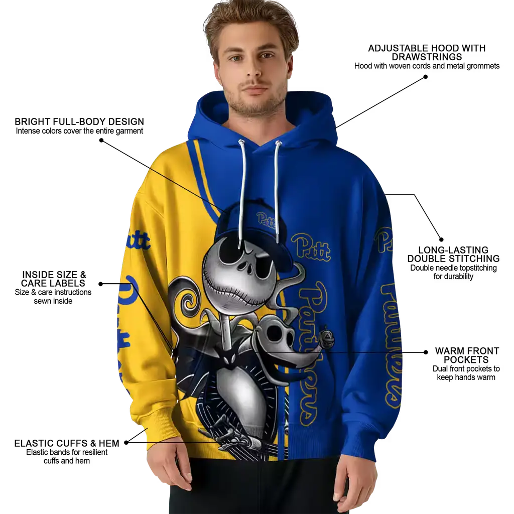 pittsburgh panthers jack skellington royal blue hoodie latest model pittsburgh panthers jack skellington royal blue hoodie latest model