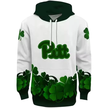 pittsburgh panthers lucky motif white green hoodie best selling