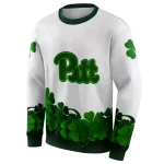 pittsburgh panthers lucky motif white green hoodie best selling