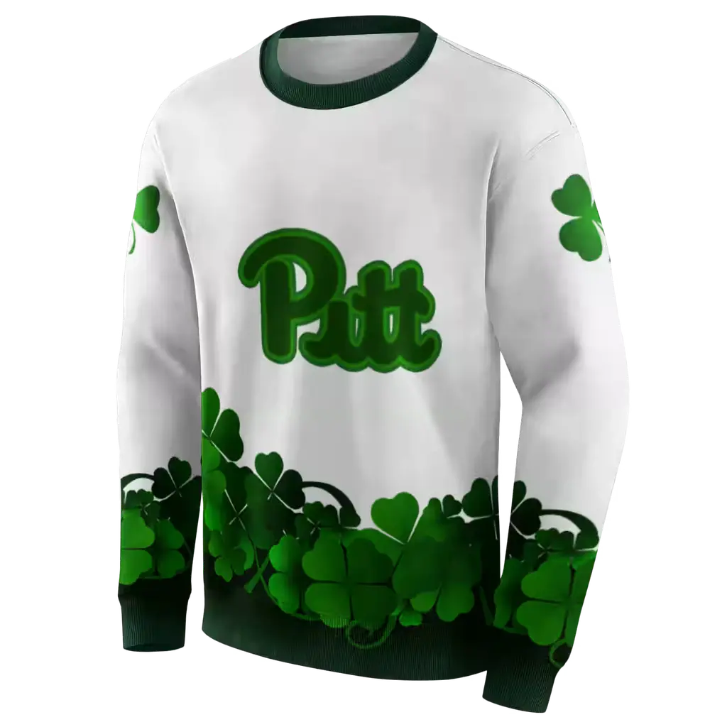 pittsburgh panthers lucky motif white green hoodie new arrival pittsburgh panthers lucky motif white green hoodie new arrival