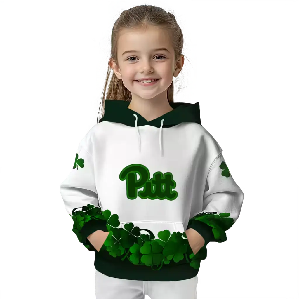 pittsburgh panthers lucky motif white green hoodie top rated pittsburgh panthers lucky motif white green hoodie top rated