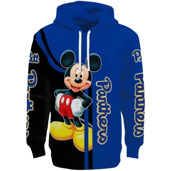 pittsburgh panthers mickey mouse royal black hoodie best selling