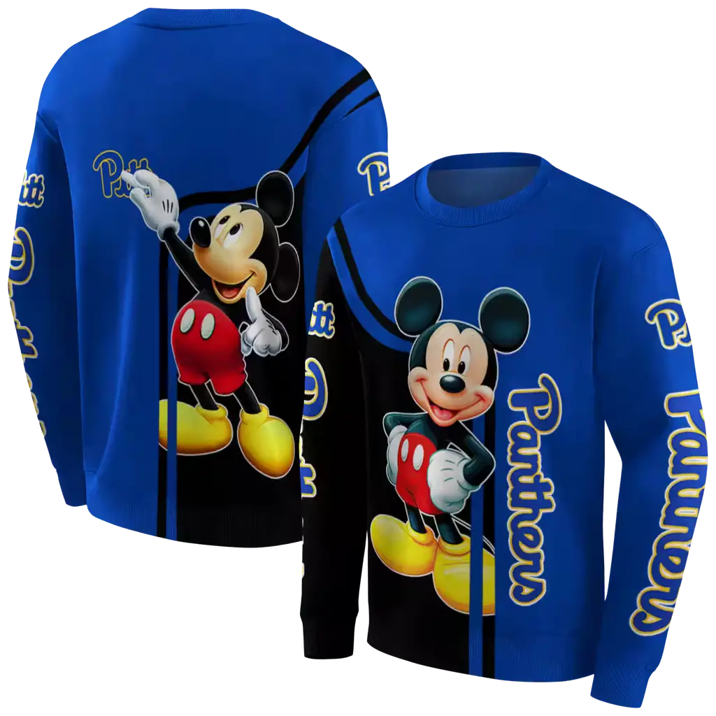 pittsburgh panthers mickey mouse royal black hoodie premium grade pittsburgh panthers mickey mouse royal black hoodie premium grade