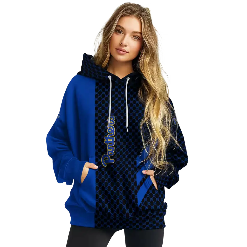 pittsburgh panthers monogram pattern royal blue hoodie high quality pittsburgh panthers monogram pattern royal blue hoodie high quality