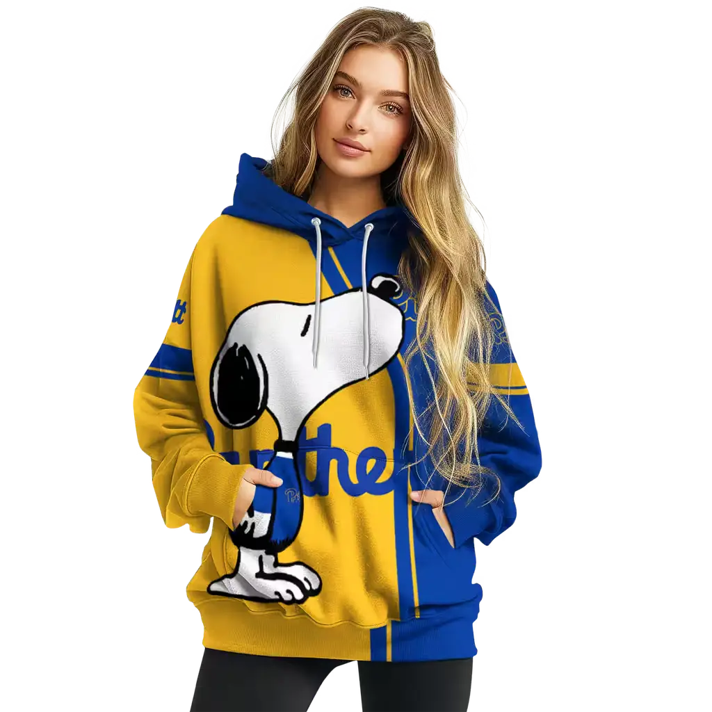 pittsburgh panthers playful snoopy royal blue hoodie high quality pittsburgh panthers playful snoopy royal blue hoodie high quality