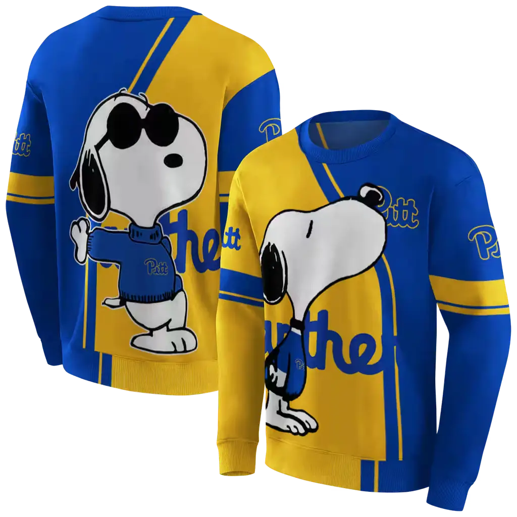 pittsburgh panthers playful snoopy royal blue hoodie premium grade pittsburgh panthers playful snoopy royal blue hoodie premium grade