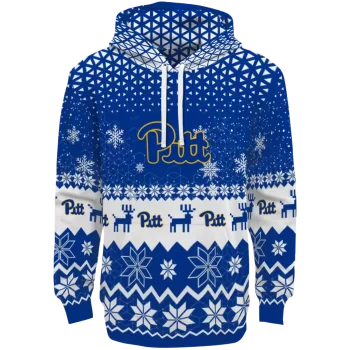 pittsburgh panthers reindeer motif royal blue hoodie best selling