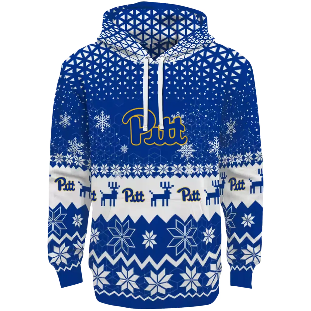 pittsburgh panthers reindeer motif royal blue hoodie best selling pittsburgh panthers reindeer motif royal blue hoodie best selling