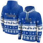pittsburgh panthers reindeer motif royal blue hoodie best selling