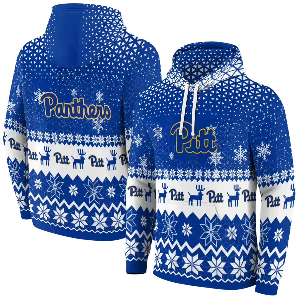 pittsburgh panthers reindeer motif royal blue hoodie fashion forward pittsburgh panthers reindeer motif royal blue hoodie fashion forward