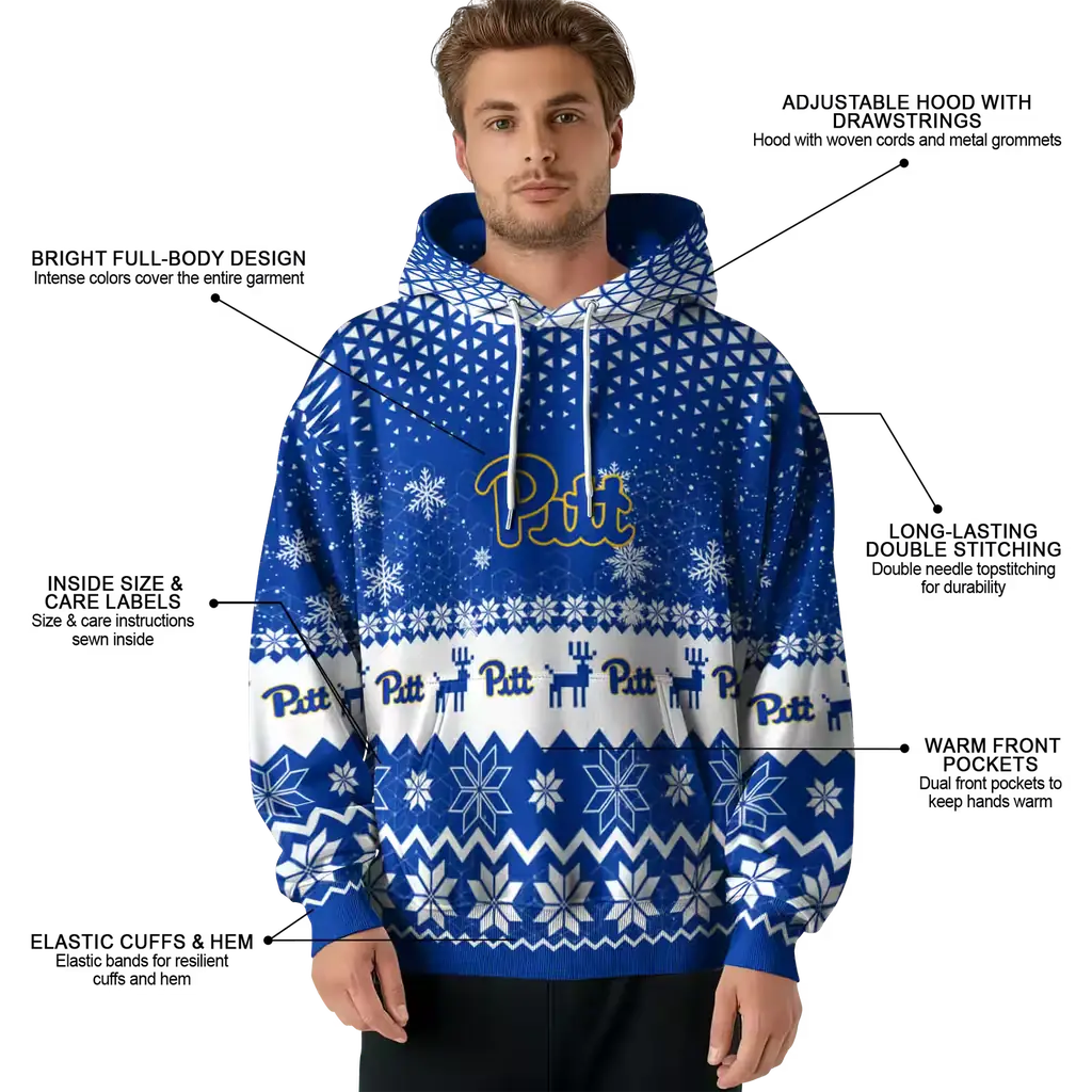 pittsburgh panthers reindeer motif royal blue hoodie latest model pittsburgh panthers reindeer motif royal blue hoodie latest model