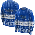 pittsburgh panthers reindeer motif royal blue hoodie best selling