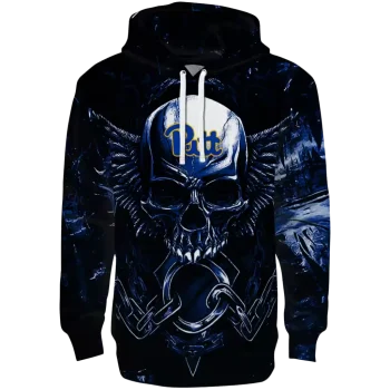 pittsburgh panthers skull artwork royal blue black hoodie best selling