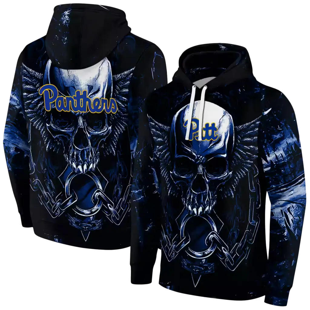pittsburgh panthers skull artwork royal blue black hoodie fashion forward pittsburgh panthers skull artwork royal blue black hoodie fashion forward