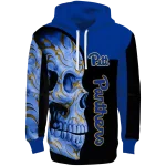pittsburgh panthers skull motif royal black hoodie best selling