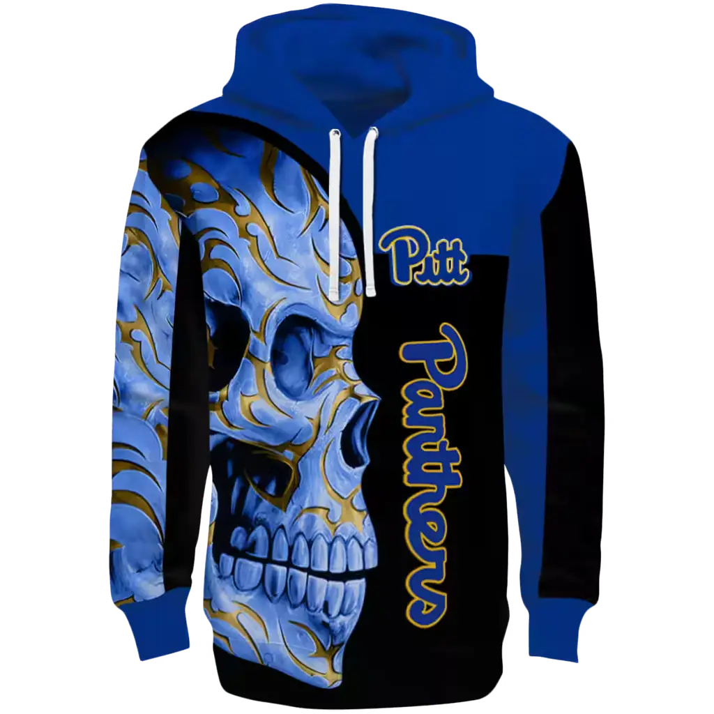 pittsburgh panthers skull motif royal black hoodie best selling pittsburgh panthers skull motif royal black hoodie best selling